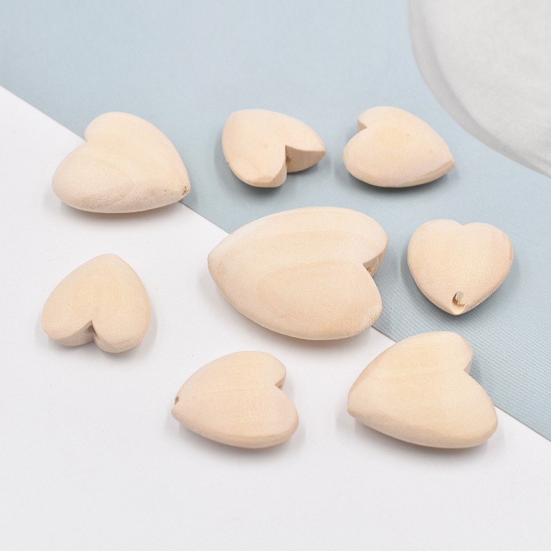 Wood Beads Supplier - 10-25mm Natural Wood Color Beech Round DIY Loose Bead
