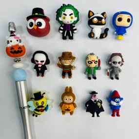 Jewelry Making Supplier - Halloween 3D Pumpkin Bat Ghost Silicone Beads for DIY Accessories