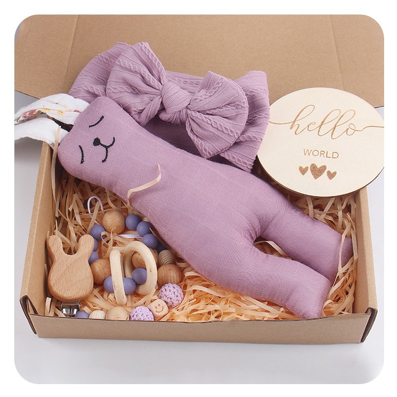 Baby Rattle Factory - Crochet Bunny Rattle Soft Wood Ring Teether Educational Gym Mobile