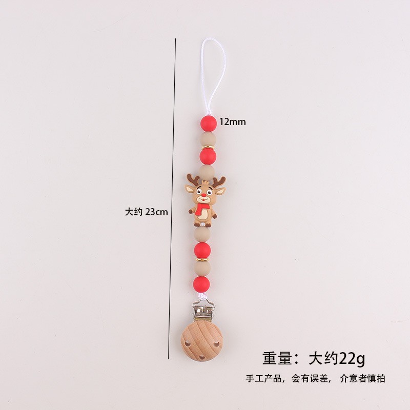 Pacifier Chain Factory - INS Nordic Style Anti-Drop Beech Wood Silicone for Amazon