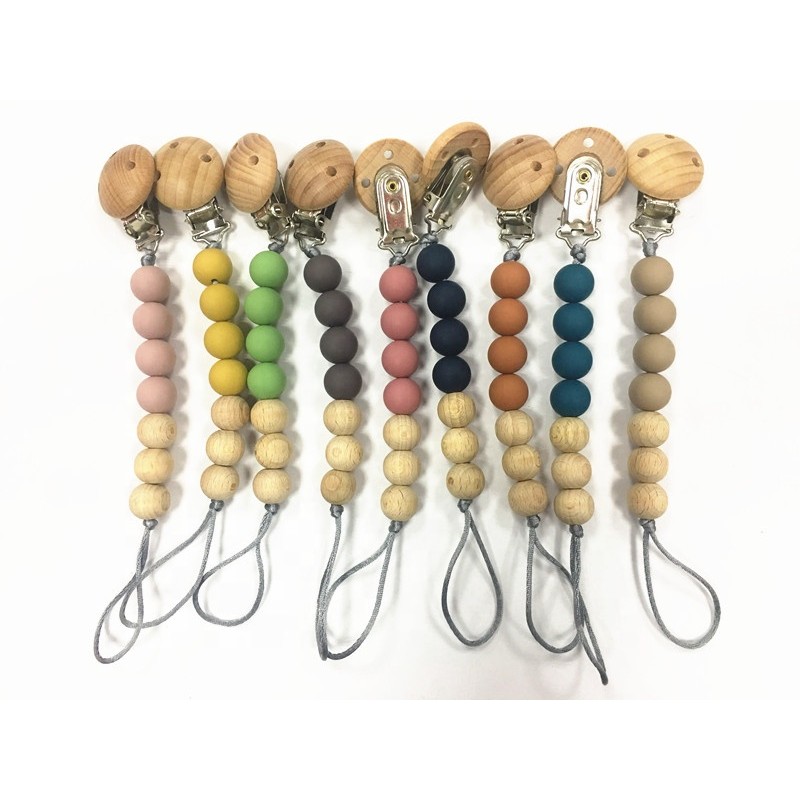 Pacifier Clip Supplier - Customized Natural Beech Wooden Dummy