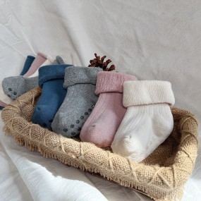 Non Slip Socks Factory - Baby Ankle Crew Grips Warm Cotton