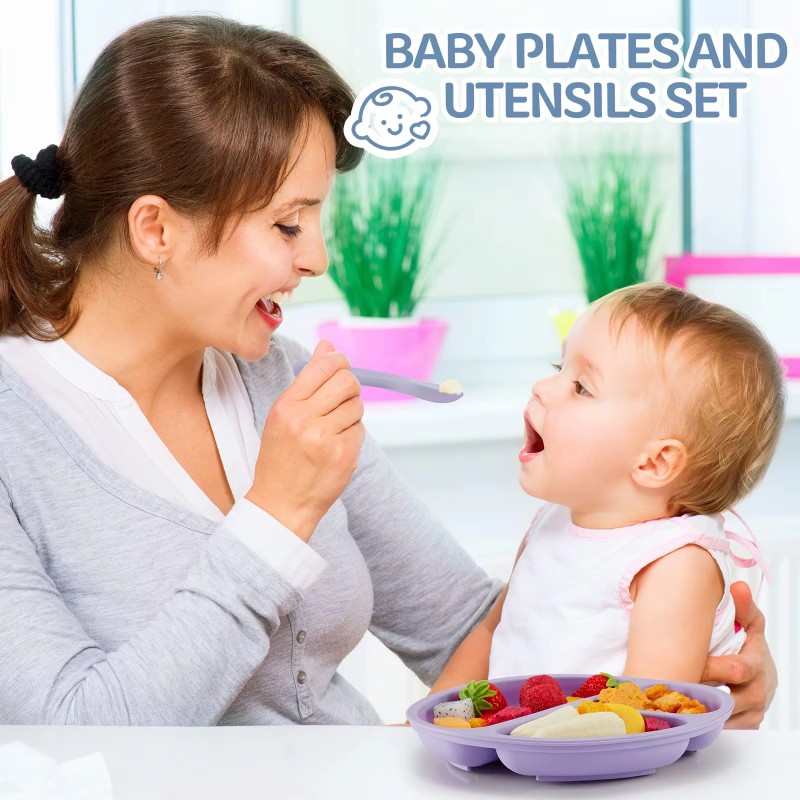Weaning Set Manufacturer - Silicone Feeding Set Adjustable Bib