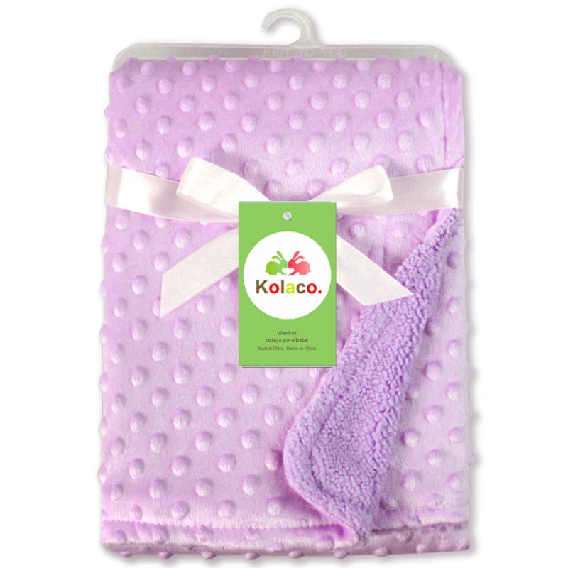 Baby Blanket Factory - Soft 2-Layer Minky Dot Lamb Fleece