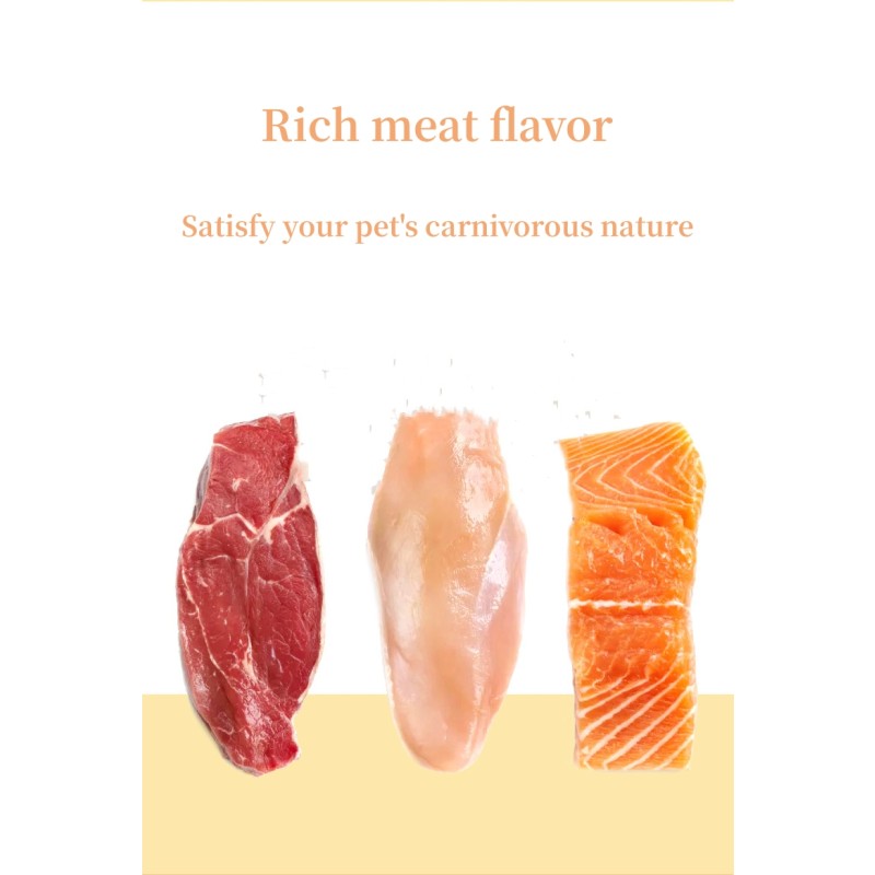 Pet Food Manufacturer - Hot Selling Chinese Soft Cat Bites Chicken Salmon Flavor