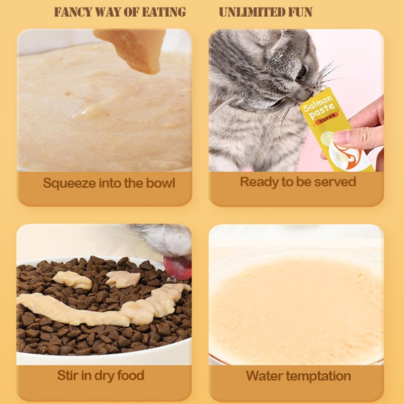 Wet Cat Food Supplier - 15g Puree Premium Salmon Chicken Tuna High Protein
