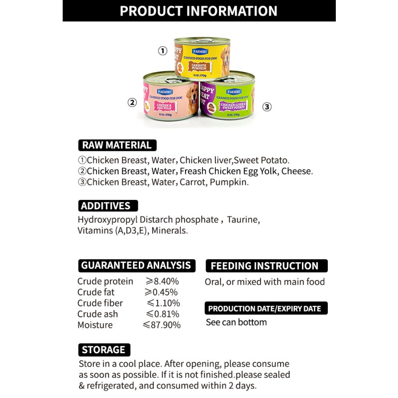 Dog Food Manufacturer - OEM/ODM Creamy Treats Canned Food Chicken Beef Vegetable