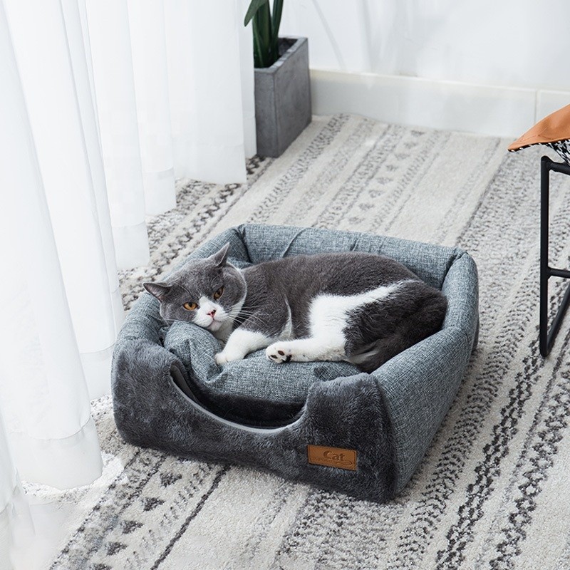 Pet Furniture Manufacturer - Human Cat Bed for People Adults with Toy Balls Washable