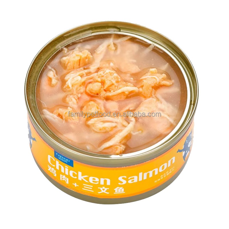Canned Pet Food Supplier - Natural Meat Chicken Salmon Flavor Wet Food for Cats