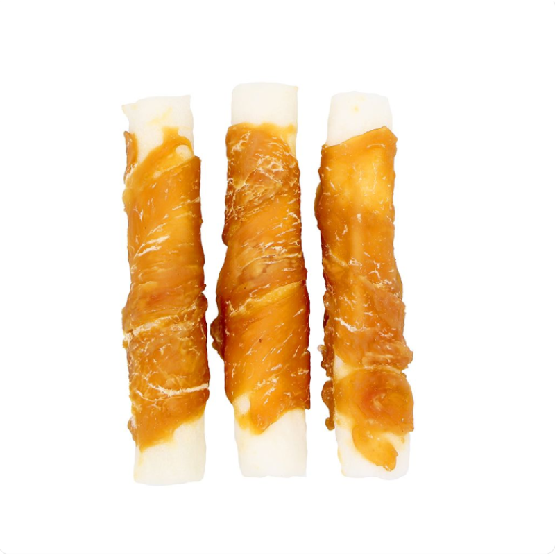 Dog Chews Supplier - Chicken Wrapped Donuts Rawhide Dog Bone Private Label Customized