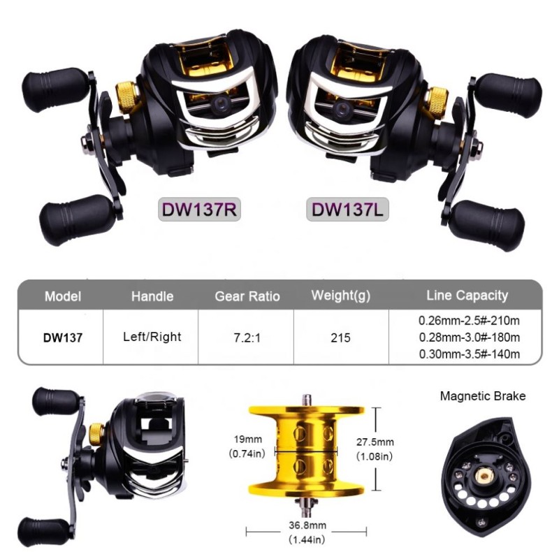 Baitcasting Reel Manufacturer - OEM Custom 7.2:1 Metal Spool