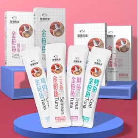 Cat Treat Supplier - Custom 13g Fresh Meat Salmon Tuna Stick