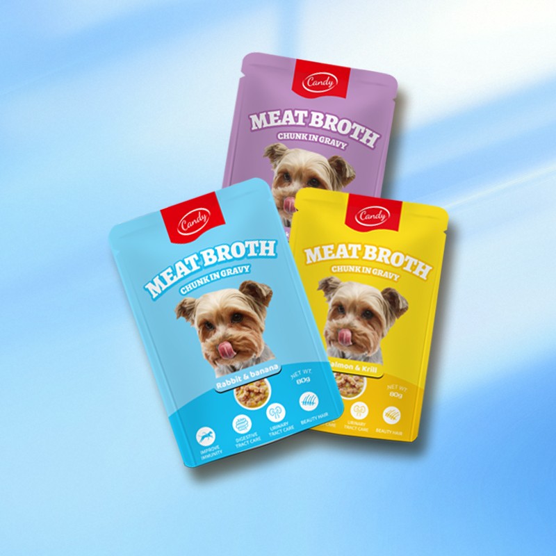 Dog Food Supplier - Candy Meat Chunk Broth 80g High Nutritional