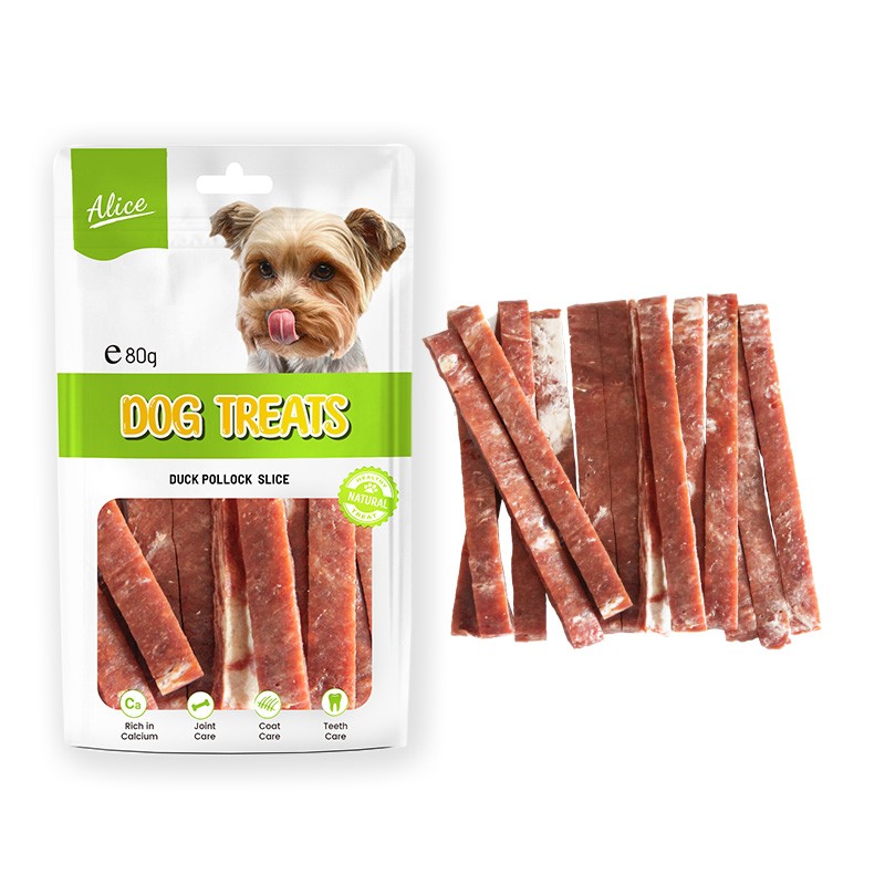 Dog Snack Supplier - OEM ODM Air-dried Duck Pollock Slice