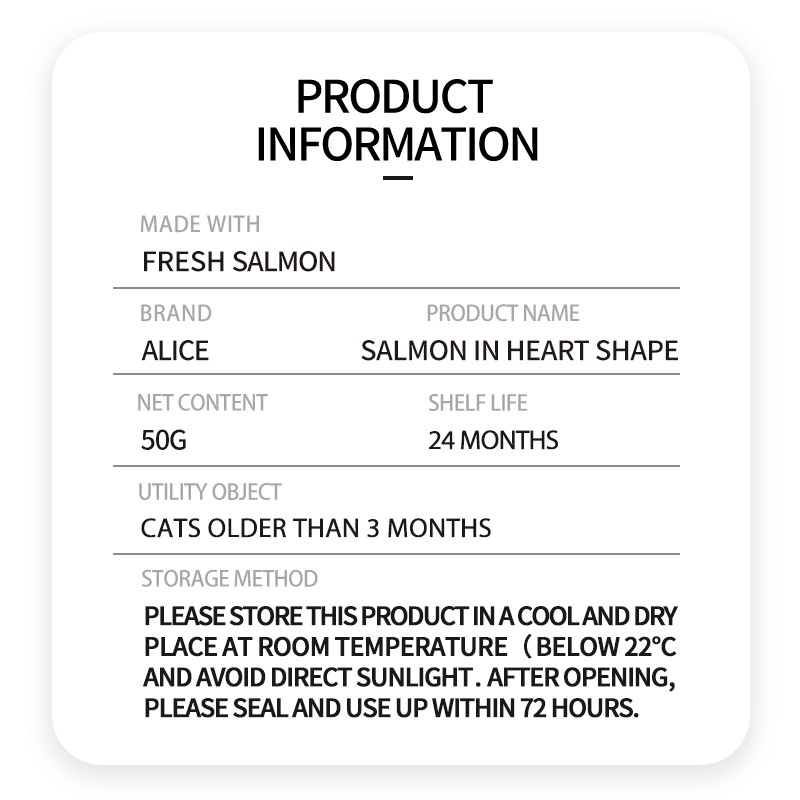 Cat Treat Manufacturer - OEM ODM Air-dried Salmon Heart Shape