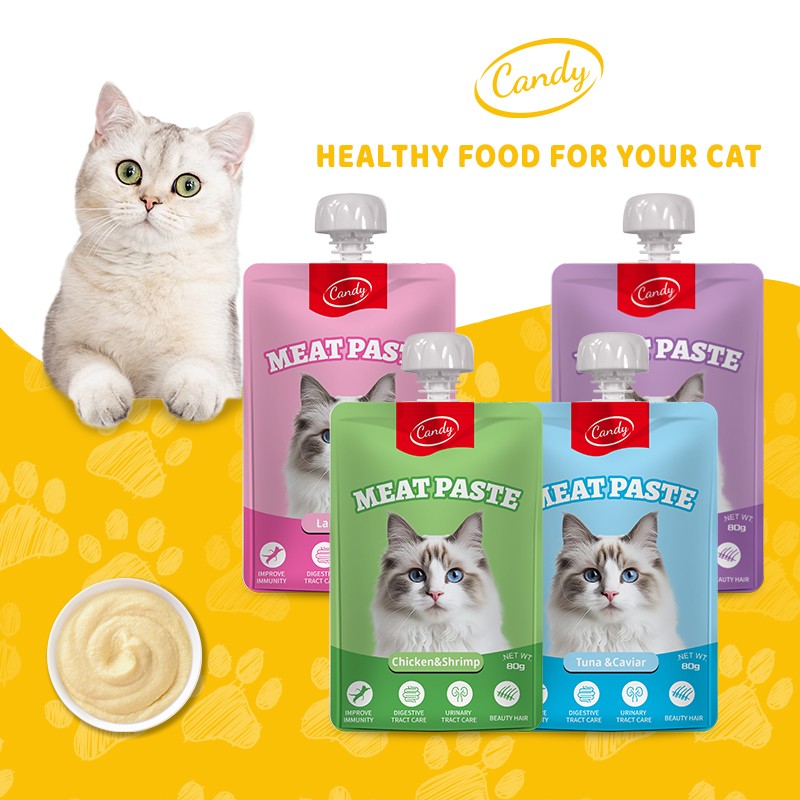 Cat Snack Supplier - Hot Sale 80g Meat Soup 4 Flavors