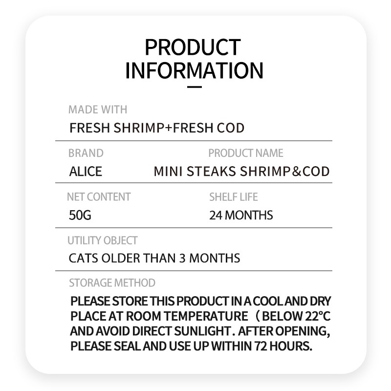Cat Treat Manufacturer - OEM ODM Air-dried Shrimp Cod Steak