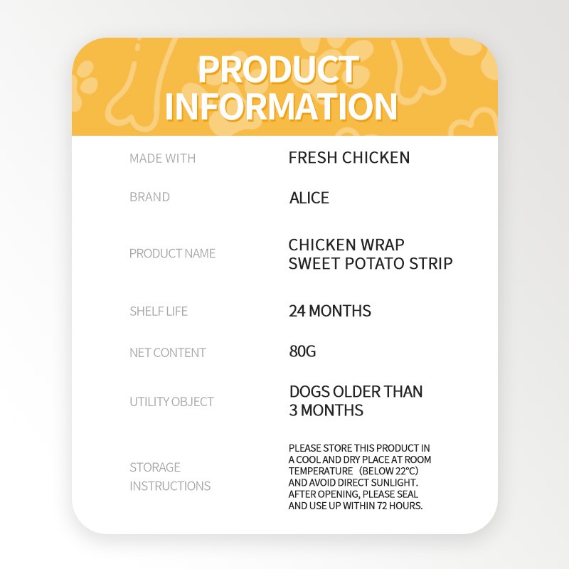 Dog Treat Supplier - OEM ODM Air-dried Chicken Sweet Potato