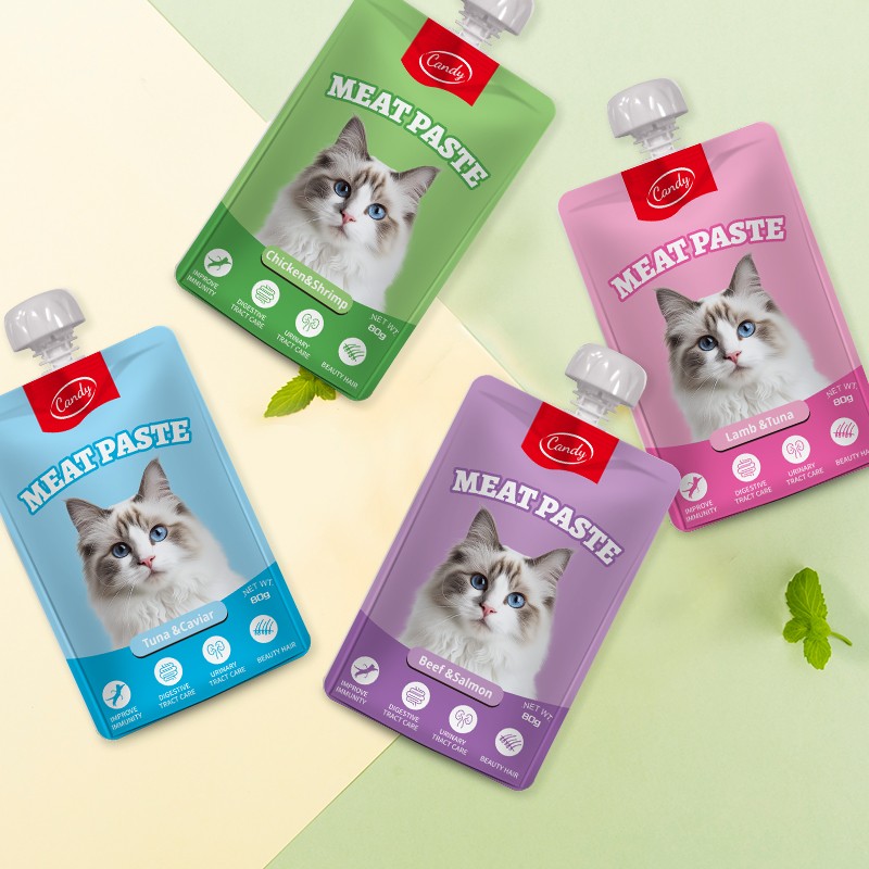 Cat Snack Supplier - Hot Sale 80g Meat Soup 4 Flavors