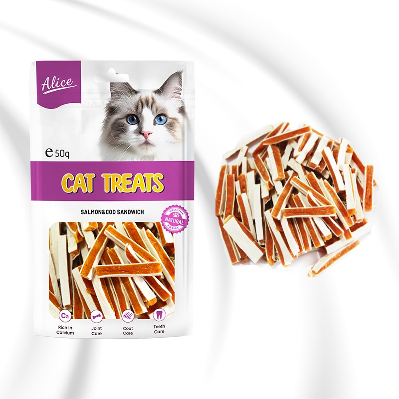 Cat Treat Factory - OEM ODM Air-dried Salmon Cod Sandwich