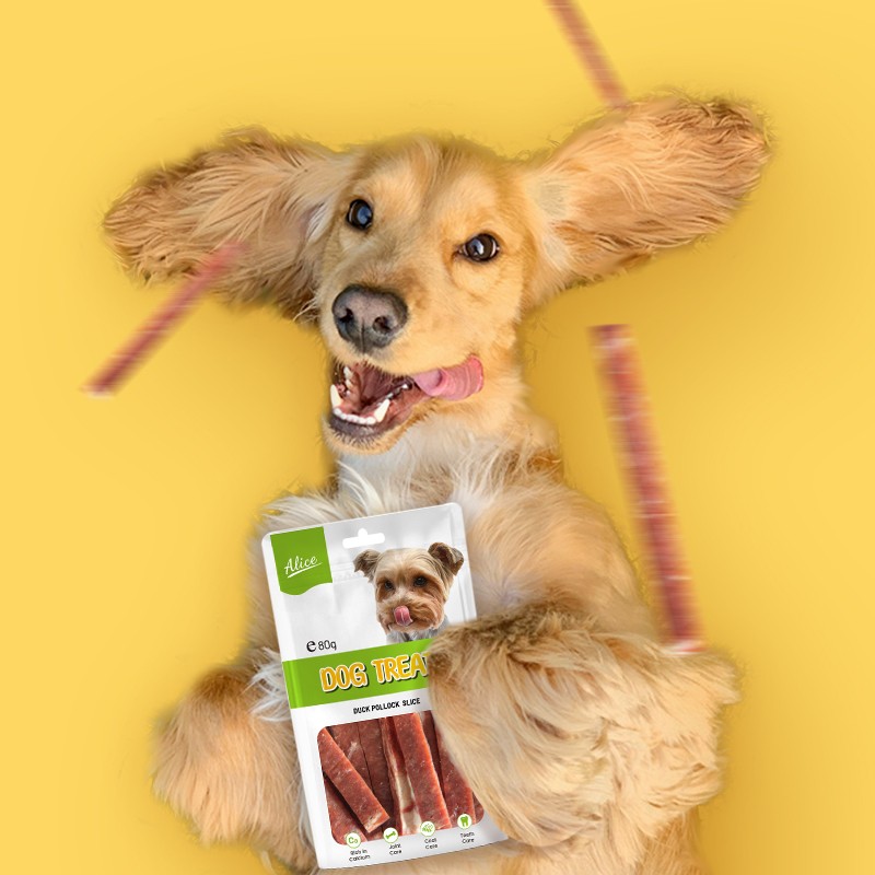 Dog Snack Supplier - OEM ODM Air-dried Duck Pollock Slice