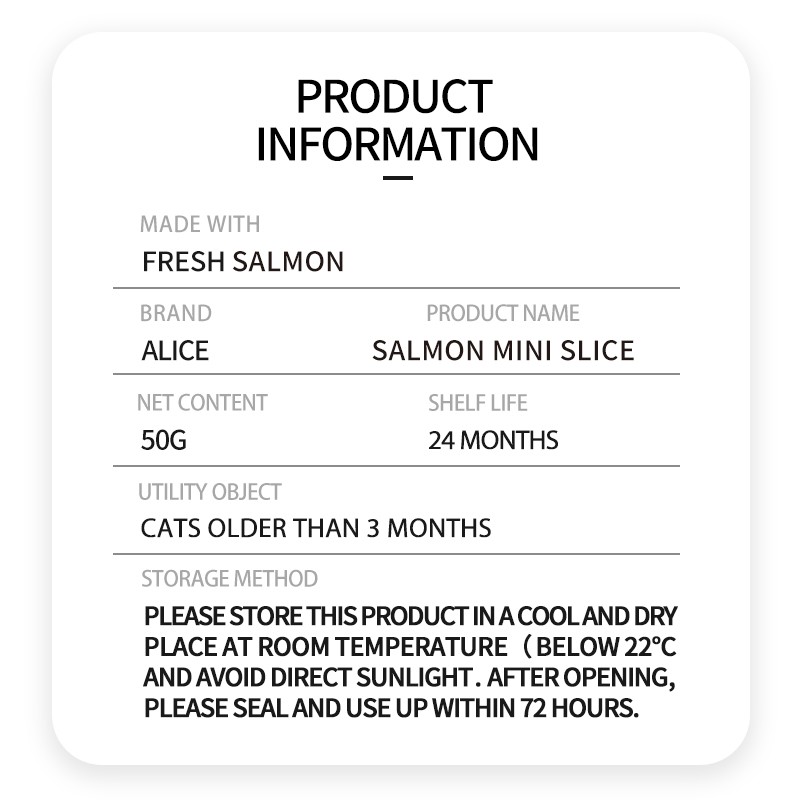 Cat Snack Supplier - OEM ODM Air-dried Salmon Mini Slice