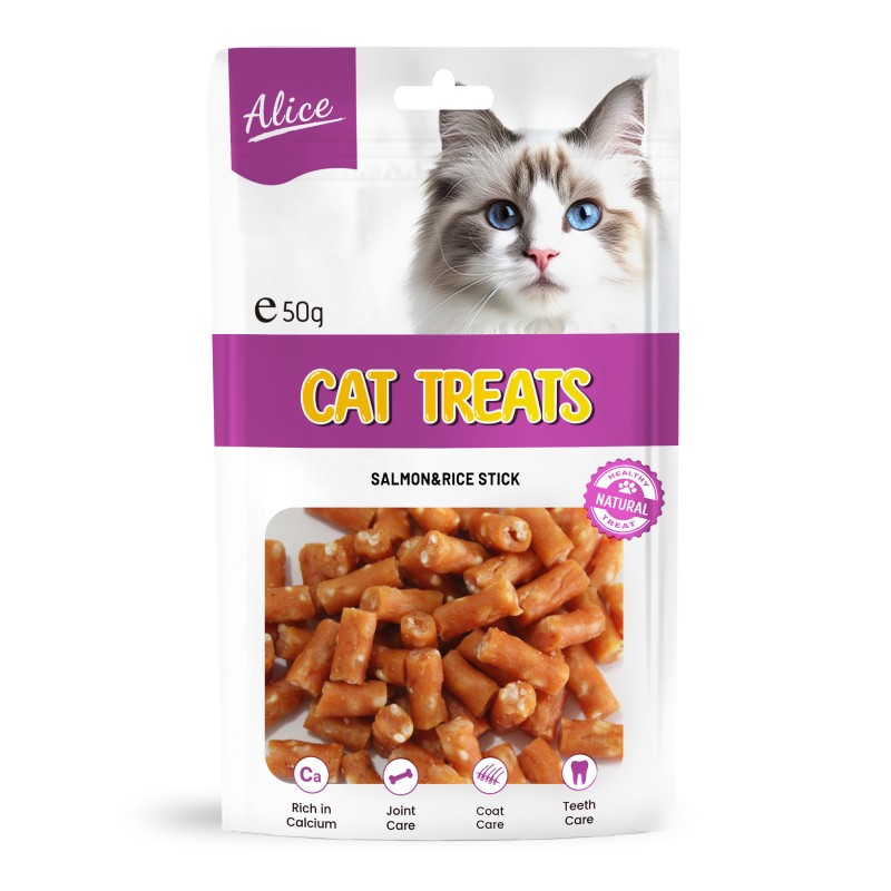 Cat Snack Manufacturer - OEM ODM Air-dried Salmon Rice Stick