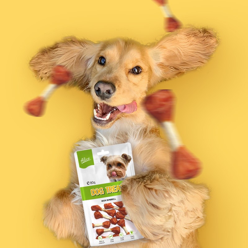 Dog Snack Factory - OEM ODM Air-dried Duck Dumbbell Chicken