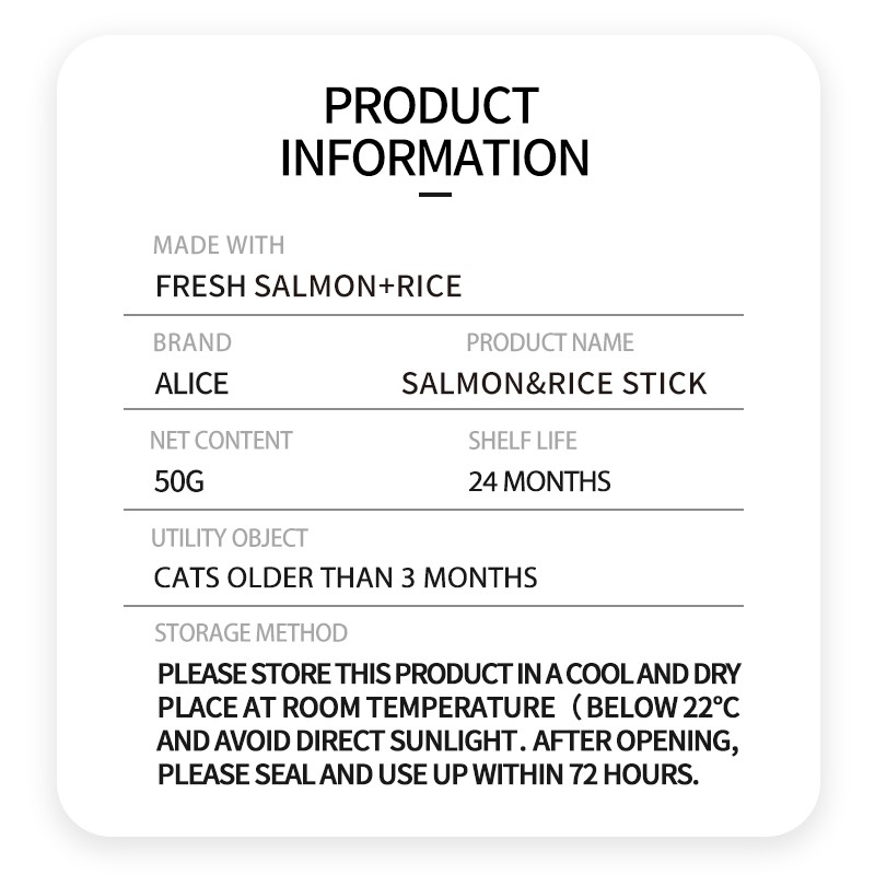 Cat Snack Manufacturer - OEM ODM Air-dried Salmon Rice Stick