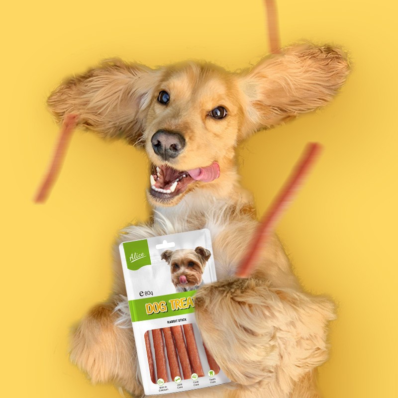 Dog Treat Factory - OEM ODM Air-dried Rabbit Stick Beef