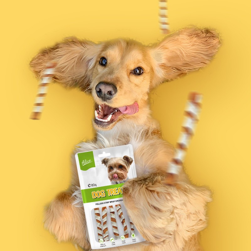 Dog Treat Supplier - OEM ODM Air-dried Pollock Strip Wrap