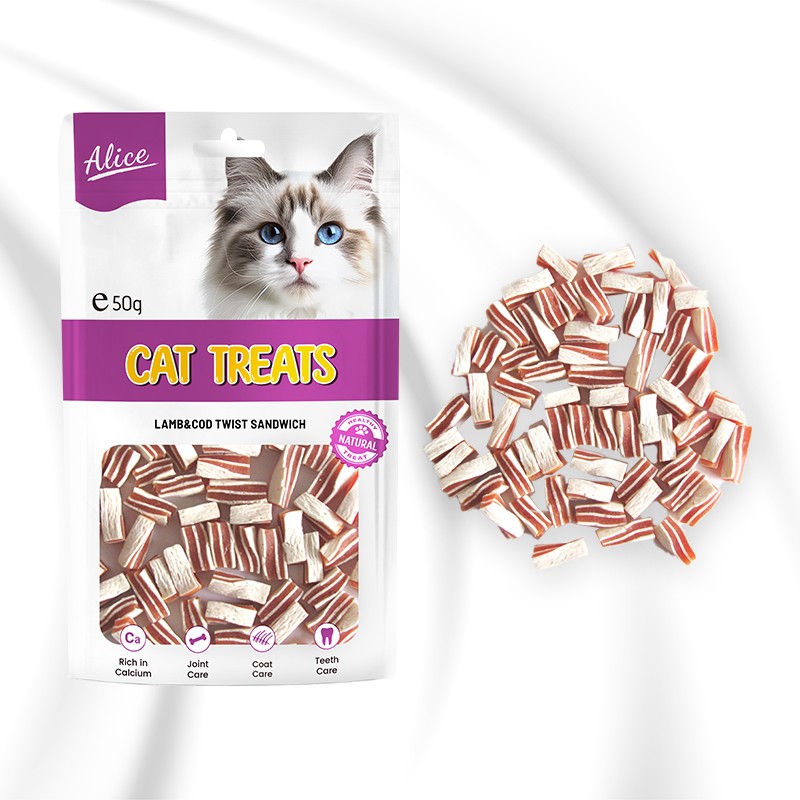 Cat Snack Supplier - OEM ODM Air-dried Lamb Cod Twist