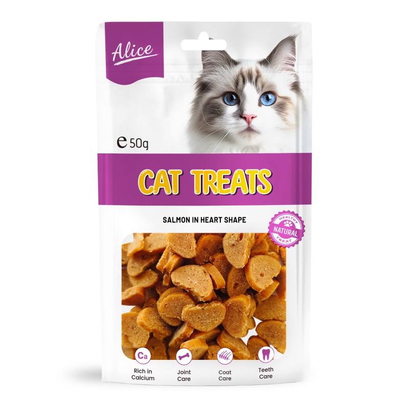 Cat Treat Manufacturer - OEM ODM Air-dried Salmon Heart Shape
