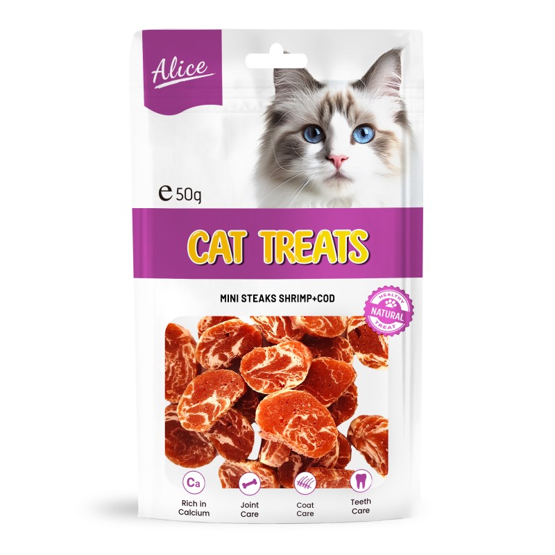 Cat Treat Manufacturer - OEM ODM Air-dried Shrimp Cod Steak