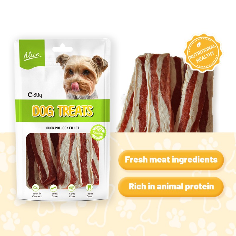 Dog Treat Factory - OEM ODM Air-dried Duck Pollock Fillet