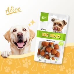 Dog Snack Supplier - OEM ODM Air-dried Salmon Dumbbell