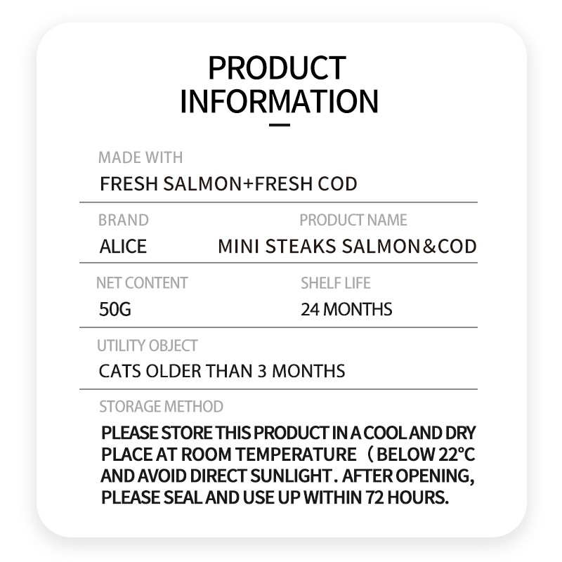 Cat Snack Factory - OEM ODM Air-dried Salmon Cod Steak
