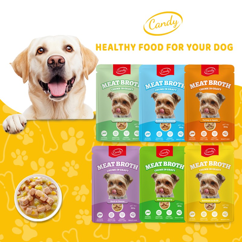 Dog Food Supplier - Best-seller OEM 80g Pouch Multiple Flavors