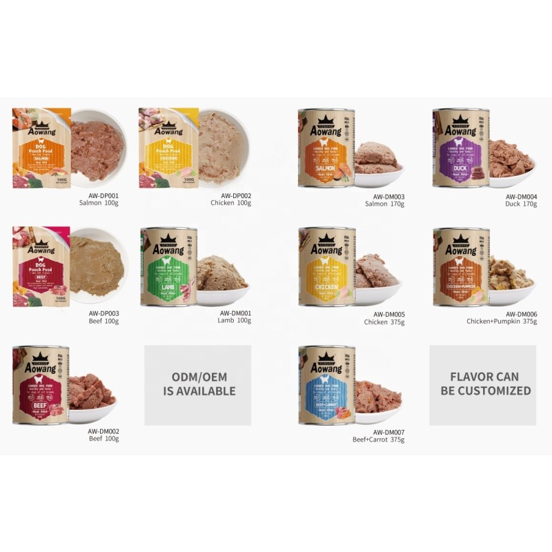 Canned Cat Food Supplier - AOWANG 375g All Breeds Salmon Chicken Beef Lamb Tuna Flavor
