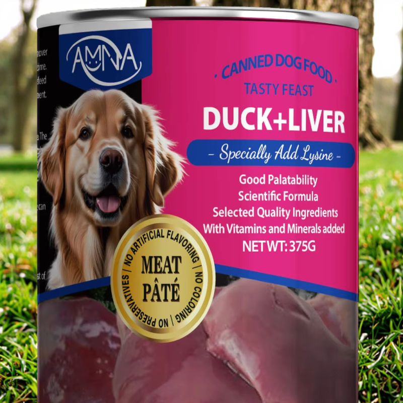 Dog Canned Food Manufacturer - Factory High Quality AMNA Brand Duck Liver Flavor Healthy