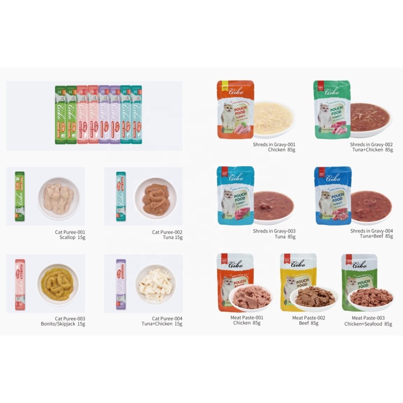 Wet Cat Food Factory - High Quality Creamy Meat Pouches Good Taste Treats Direct