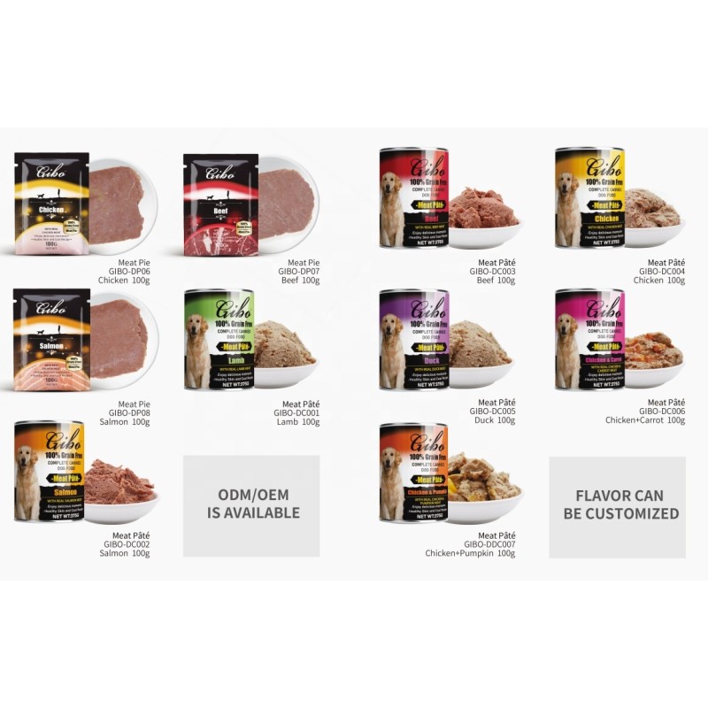 Wet Dog Food Manufacturer - High Protein Healthy Chicken Beef Canned Pouches Factory