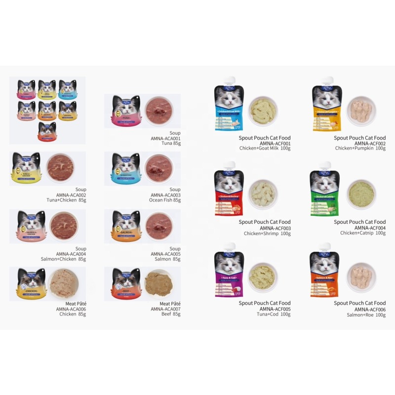 Wet Cat Food Factory - High Quality Creamy Meat Pouches Good Taste Treats Direct