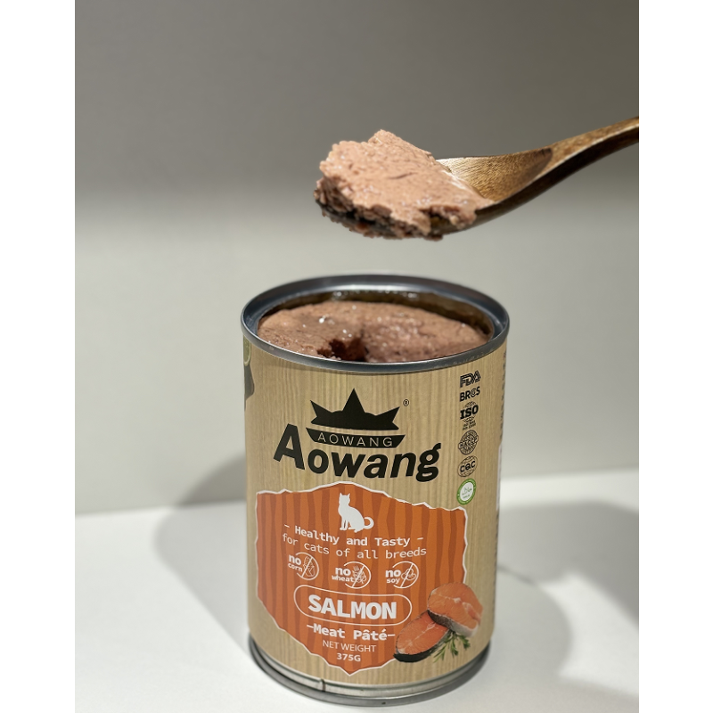 Canned Cat Food Factory - Best Selling AOWANG 375g All Breeds Salmon Flavor Private Labels