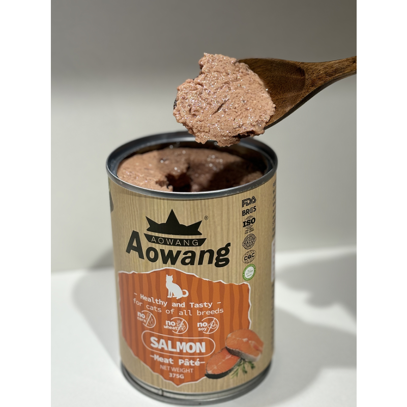 Canned Cat Food Factory - Best Selling AOWANG 375g All Breeds Salmon Flavor Private Labels