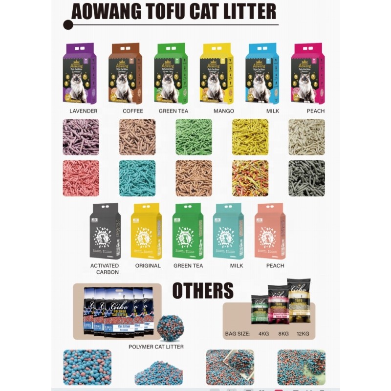 Tofu Cat Litter Supplier - Factory Direct Wholesale 2.5kg-8kg Variants Clumping Flushable