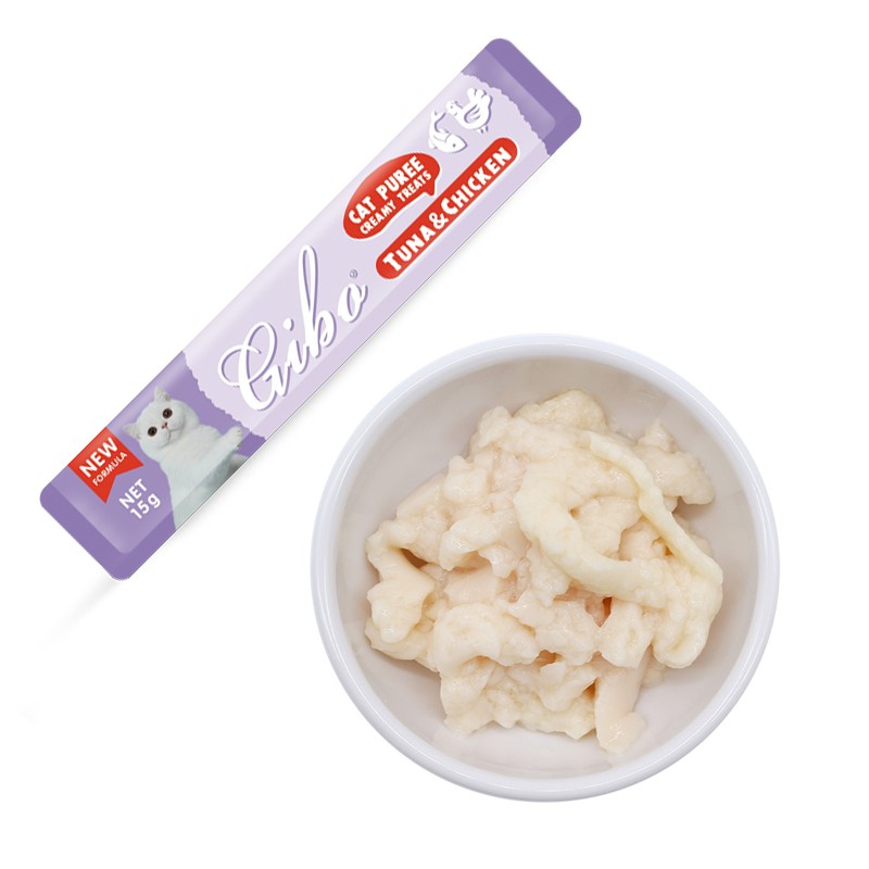Cat Treats Factory - Gibo Brand 15g Wet Cat Treats Bonito Flavor Lickable Customizable