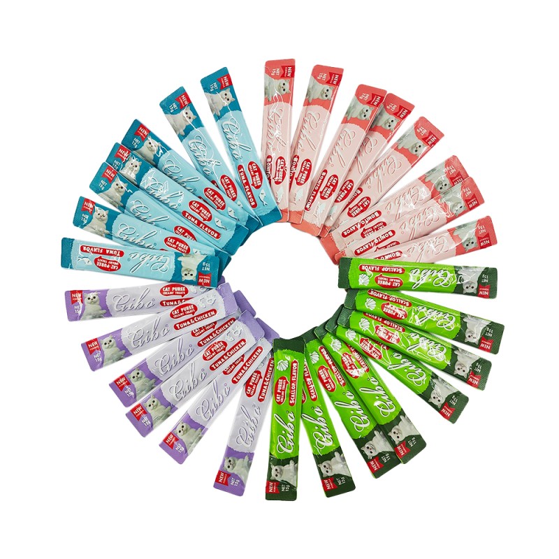 Cat Treats Factory - GIBO Brand Wholesale Puree Snack All Flavors Bonito Tuna Chicken