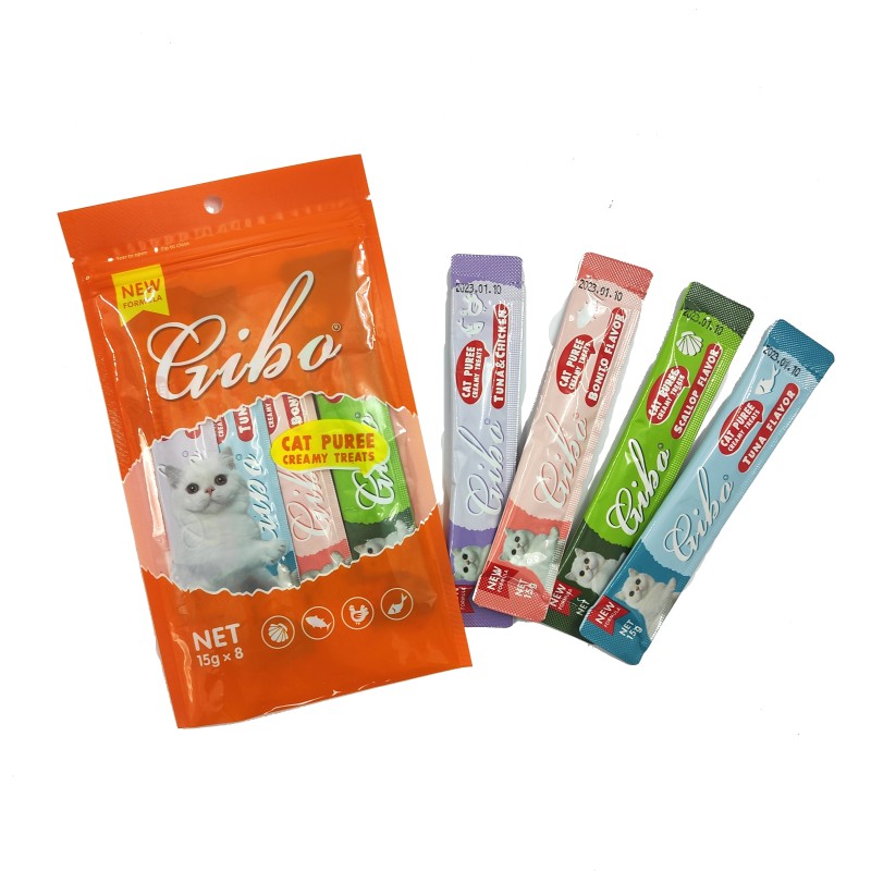 Cat Treats Factory - GIBO Brand Wholesale Puree Snack All Flavors Bonito Tuna Chicken