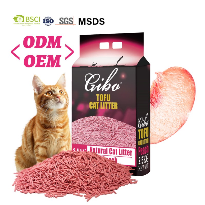 Tofu Cat Litter Manufacturer - OEM ODM GIBO Peach Multi-Flavored 2.5kg Eco-Friendly